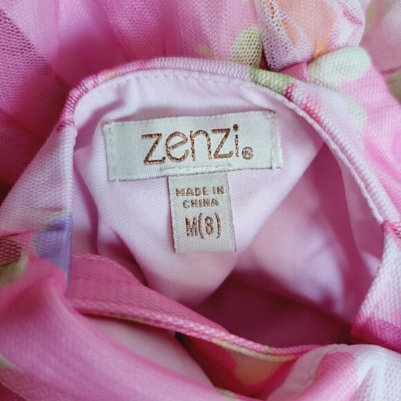 Zenzi Girls' Sleeveless Floral Hi-Low Dress 4KIDE-BJ - Picture 4 of 4